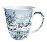 Ambiente Christmas Mug Evening Skating Mug 0.4L Fine Bone China