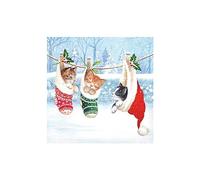 Ambiente Christmas Napkin 33 Centimeter Pack of 20 Kitten In Winterland