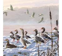 Ambiente Christmas Napkin 33 Centimeter Winter river Geese - Pack of 20