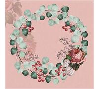 Ambiente Christmas Napkin 33 Centimetre Pack of 20 Eucalyptus Wreath (Terracotta)