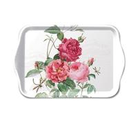 Ambiente Decorative Rectangular Melamine Tray 13 x 21 cm Amber Roses Flower Motif Dishwasher-Safe
