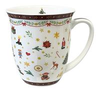 Ambiente Fine Bone China Christmas Mug 0.4 Litre Ornaments All Over Red