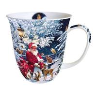 Ambiente Fine Bone China Christmas Mug Santa on a Bench Mug 0.4 Litre