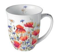 Ambiente Fine Porcelain Cup - Poppies and cornflowers