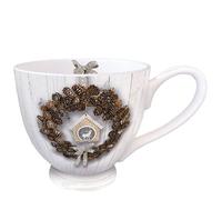 Ambiente Jumbo Mug Tea Coffee Mug Approx. 450 ml Autumn Winter Christmas Pine Cone Wreath