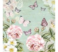 Ambiente Paper Napkins Lunch/Party/ca. 33x33cm Botanical Green - Ideal As A Gift