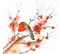 Ambiente Paper Napkins, Pack of 20, 3-ply Lunch Size Birdy Robin