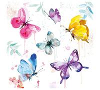 Ambiente Paper Napkins, Pack of 20, 3-ply Lunch Size Butterfly Colection White