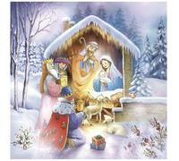 Ambiente Paper Napkins, Pack of 20, 3-ply Lunch Size Nativity (Blue)