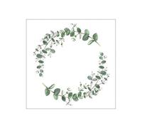 Ambiente Serviette Lunch 33 x 33 cm Eucalyptus Branch White Eucalyptus Ring Ichtys Fish White 20 Pieces per Pack