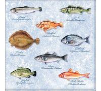 Ambiente Serviettes Fish Maritime Design Fishes 20 napkins per Pack