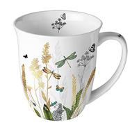 Ambiente Tea / Coffee Mug Approx. 0.4 L Spring Summer Floral Ornamental Flowers White
