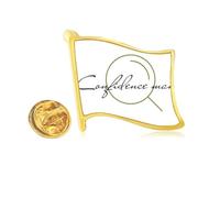 Ambiguous Contrary Trust Deception Golden Metal Flag Lapel Pin Badge