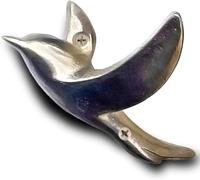 Ambipolar Flying Bird Iron Cast Decorative Bird Wall Mounted Coat Hooks (Robin Satin)