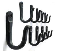 Ambipolar Railroad Spike Iron Coat Hooks 10 Pack Multi-Purpose Heavy Duty Hooks Wall Mounted Farmhouse Vintage Hanging Coats, Bags or Pots in Pantry Black