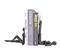 Ambipolar Yoga Style Decorative Bookends, Cast Iron, Black