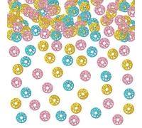 Ambishi 120pcs Glitter Doughnut Confetti, Kids Boy Girl Birthday, Donut Theme 1st 2nd 3rd 4th Birthday Confetti Paper Table Scatter, Donut Grow Up Sweet One Two Sweet Sign Party Decor