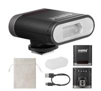 Ambitful Flash AF100 Mini Flash - Camera Flash GN12, 8 Power Levels, Built-in 2000mAh battery Manual Speedlite Compatible For Canon/Sony/Ricoh gr3/Nikon/Fuji 0.1~1.8S Recycle