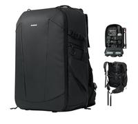 AMBITFUL Large Camera Backpack Bag for DSLR/SLR Mirrorless Camera Ergonomic suspended Professional outdoor photography backpack Waterproof with Tripod Holder&Laptop Compartment, Black（25L+3L, OM-28