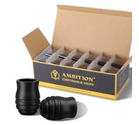 Ambition Mars-U P1 Disposable Tattoo Grips - 12Pcs 42MM Professional Tattoo Rubber Grip Cover with Click Adjust System Supply for Rotary Mars-U, Seher & Paco Tattoo Pen Machine Gun