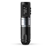 Ambition MARS-U Wireless Tattoo Machine with Adjustable Stroke - Rotary Cartridge Tattoo Machine Pen with 1800mAh Power Coreless Motor Digital LED Display for Professional Tattoo Artist Grey