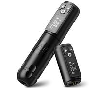 Ambition Soldier Wireless Tattoo Gun Machine with 4.0mm Stroke Dual 2400mAh Battery Coreless Motor Tattoo Supply for Professional Artists