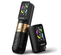 Ambition Zetton Rotary Tattoo Gun Wireless Tattoo Pen Machine with Straight Drive Bar 4.0mm Stroke with Dual 2400mAh Color Touch Display Battery for Professional Artists