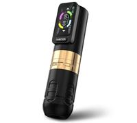 Ambition Zetton Rotary Tattoo Gun Wireless Tattoo Pen Machine with Straight Drive Bar 4.0mm Stroke with 2400mAh Color Touch Display Battery for Professional Artists