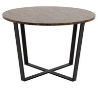 Amble Brown Marble Effect 4 Seater Round Dining Table