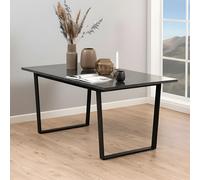 Amble Round Dining Table - 6 Seater - 160cm - Black Marble Effect