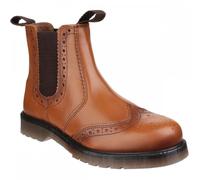 Amblers Dalby Mens Pull On Leather Brogue Dealer Ankle Boots - UK 10 / EU 44