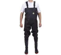 Amblers Danube Chest Safety Wader: Waterproof PVC, Black/Red, Size 8 UK