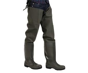 Amblers Forth Mens Waterproof Safety Wader with Reinforced Knee, Green, 7 UK