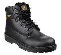 Amblers FS112 Unisex Safety Boots - Leather Upper, Steel Toe, Black, Size 9 UK