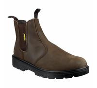 Amblers FS128 Hardwearing Pull On Safety Dealer boots Brown P SRC Leather