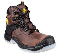 Amblers FS197 Brown Waterproof Safety Boots with Steel Toe, Size 4 UK