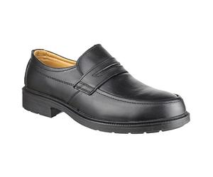 Amblers FS46 Mocc Toe Safety Slip On Shoe, Leather, Steel Toe Cap, Black, 8 UK