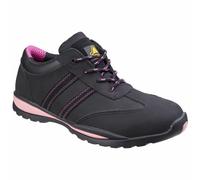 Amblers FS47 Ladies Safety Trainer S1 P SRC Steel Toe Black Pink Nubuck UK 3-9