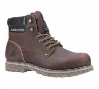 Amblers Mens Dorking Casual Boots Brown Horse Leather Lace-Up PU Sole UK Sizes