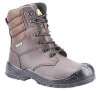 Amblers S3 brown waterproof steel toe/midsole side zip safety work boot #AS240