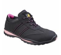 Amblers Safety FS47 Black/Pink Ladies Safety Trainers Leather S1