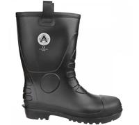 Amblers Safety FS90 Waterproof PVC Pull on Safety Rigger Boot Black Si UK4 - EU37 - US5