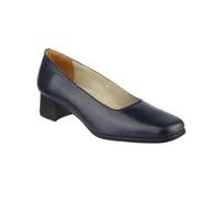 Amblers WALFORD Ladies Womens Low Block Heel Leather Court Shoes Navy & Black