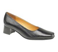 Amblers WALFORD Ladies Womens Low Block Heel Leather Court Shoes Navy & Black