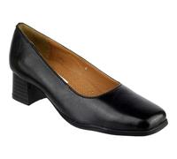 Amblers WALFORD Ladies Womens Low Block Heel Leather Court Shoes Navy & Black