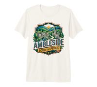 Ambleside Lake District Cumbria Hiking Walking Born Bred Premium T-Shirt