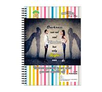 amblitz Spiral Notebook | 500 Pages | Pack of 2 | A4 Size | Single Line Ruled | Beautiful Covers with Motivational Quotes | School College Student Notemaking Notebook | 70 GSM Thick Paper