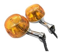 AMBMREDPEV Motorcycle Turn Signal Turn Signal Lights Motorcycle Front Indicator Vintage Round Light Steering Steel Zinc Metal(Rear-Long)