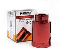 Amboss RED Edition M14 Diamond Drill Bit for Angle Grinder, Porcelain Stoneware, Hard Tiles, Granite/Ideal Dry Drill Crown (Diameter 40 mm)