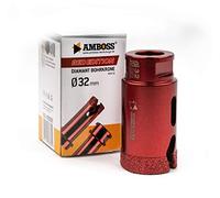 Amboss RED Edition M14 Diamond Drill Bit for Angle Grinder, Porcelain Stoneware, Hard Tiles, Granite/Ideal Dry Drill Crown (Diameter 32 mm)